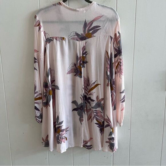 Free People Tree Swing Electric Orchid Floral Oversized Tunic Dress - Picture 8 of 16